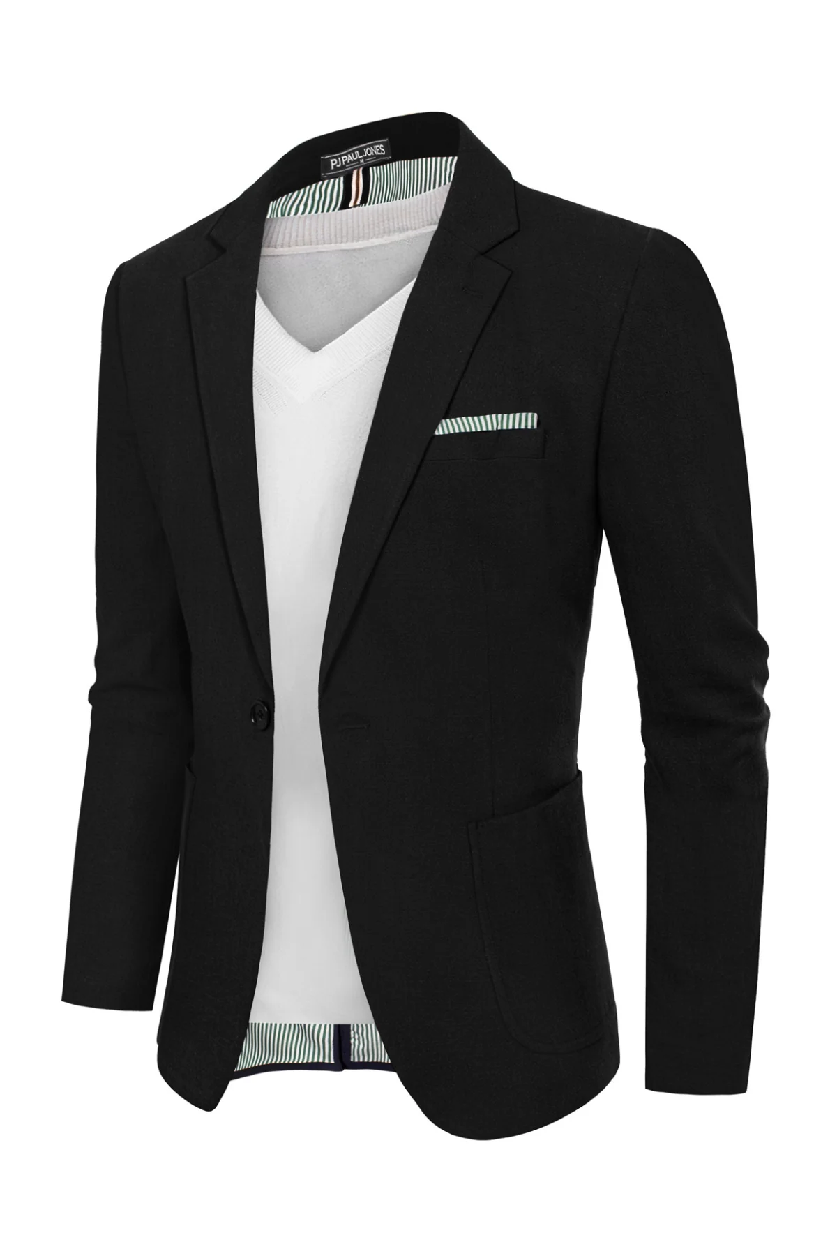 Men's Casual Slim Fit Linen Jacket Lightweight Two Buttons Blazer Sporty Slim Fit Leisure Blazer - Image 9