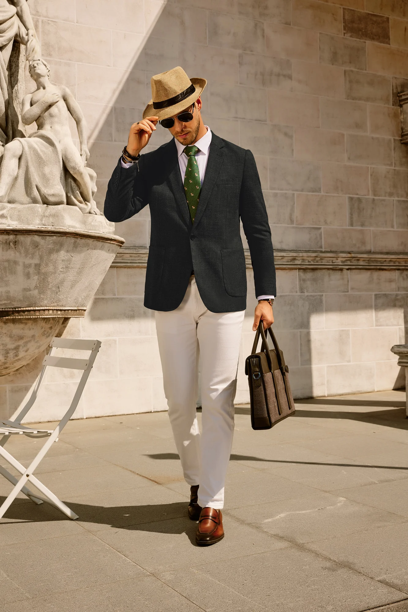 Mens Casual Suit One Button Blazer Jackets Linen Sport Coat with 5 Real Pockets - Image 17