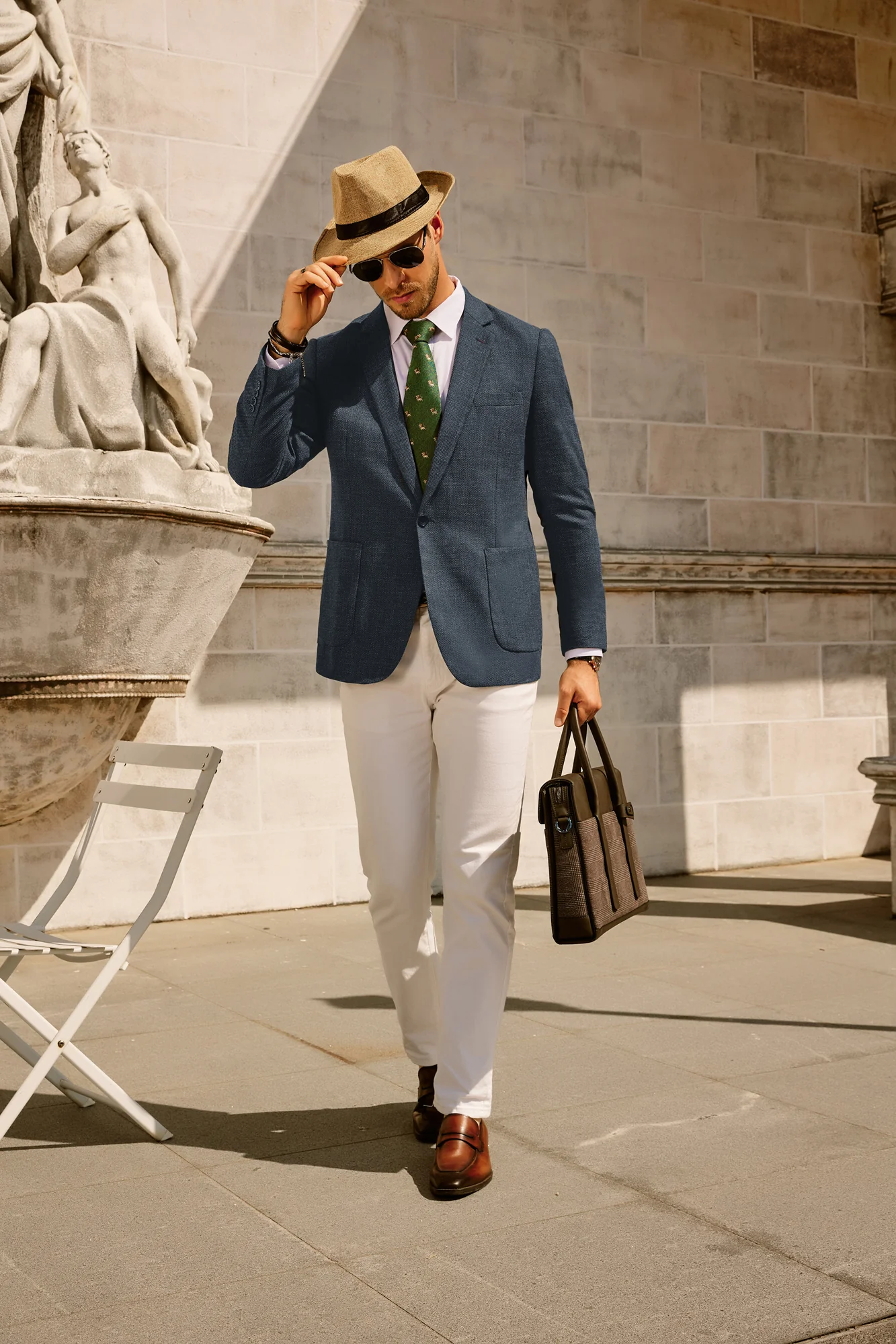 Mens Casual Suit One Button Blazer Jackets Linen Sport Coat with 5 Real Pockets - Image 21