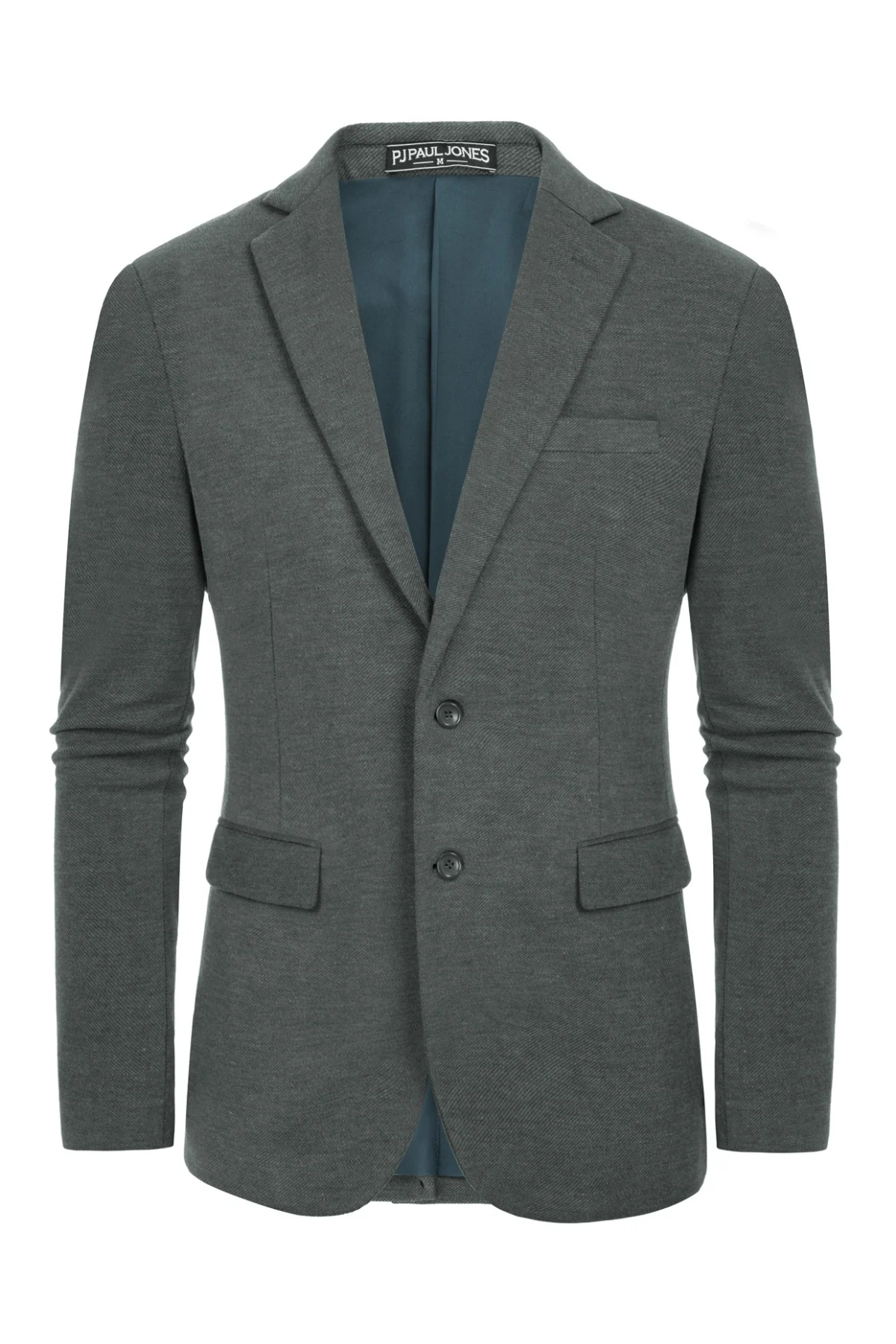 Men's Herringbone Blazer Jacket Two Buttons Lightweight Casual Knit Sport Coat - Image 17