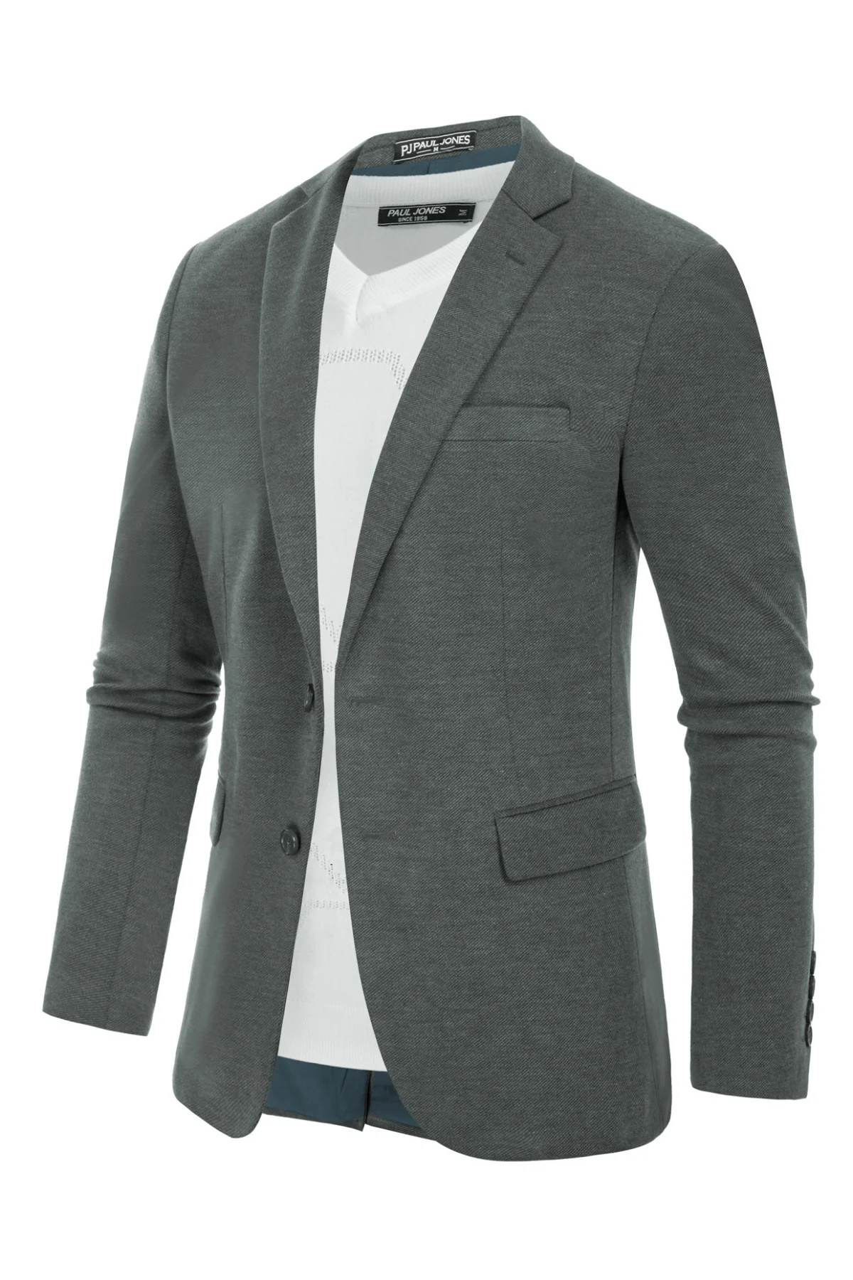 Men's Herringbone Blazer Jacket Two Buttons Lightweight Casual Knit Sport Coat - Image 18