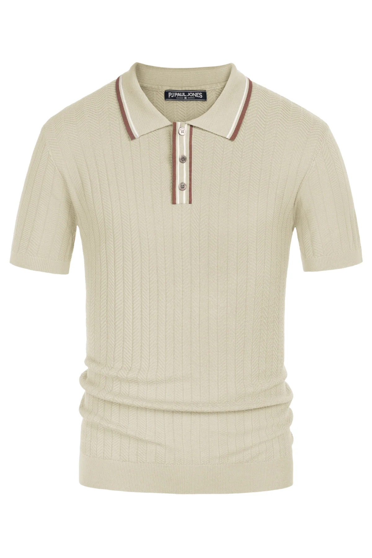 Mens Knitted Polo Shirts Short Sleeve Textured Pullover Golf Polo Pullover T Shirts - Image 13