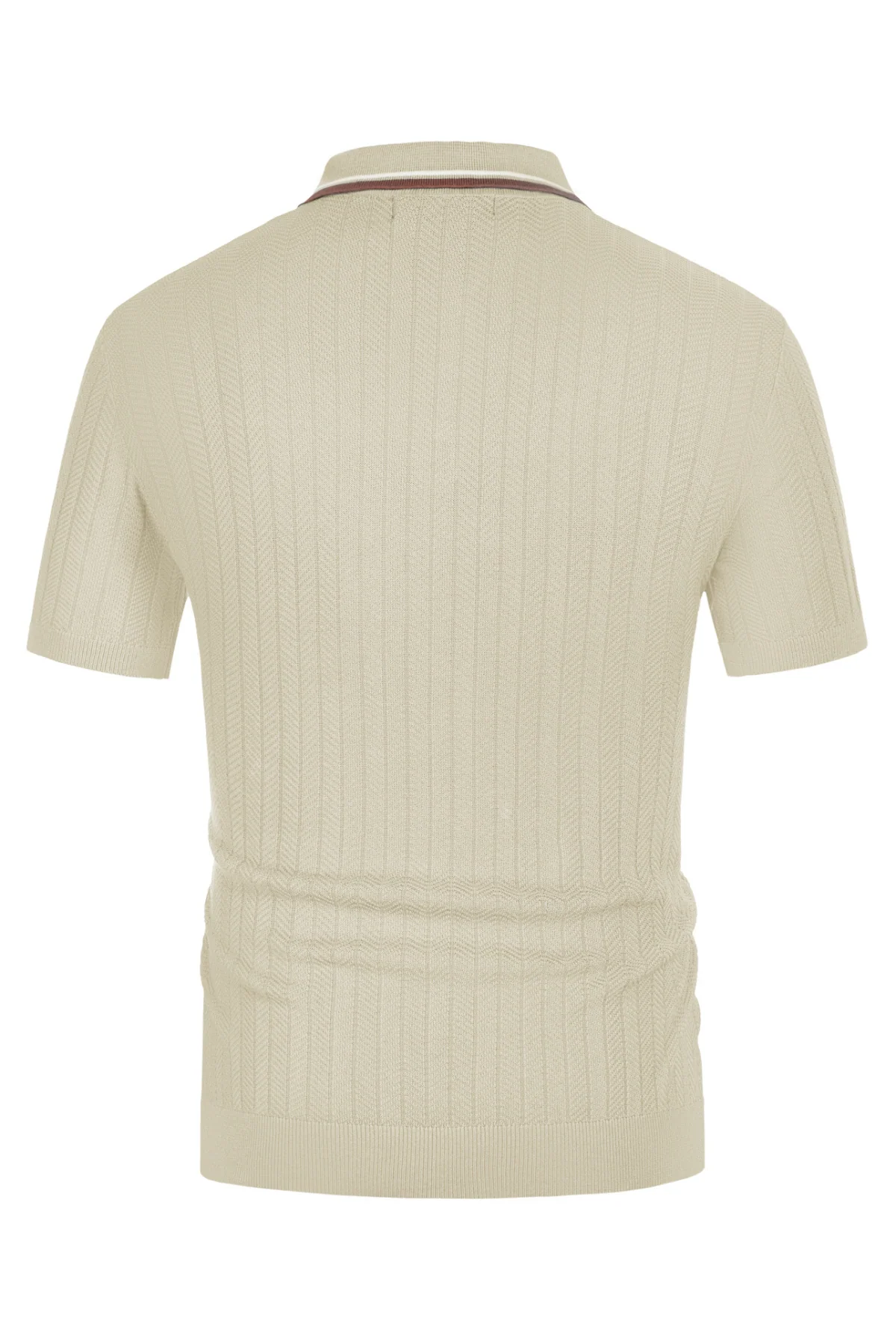Mens Knitted Polo Shirts Short Sleeve Textured Pullover Golf Polo Pullover T Shirts - Image 14