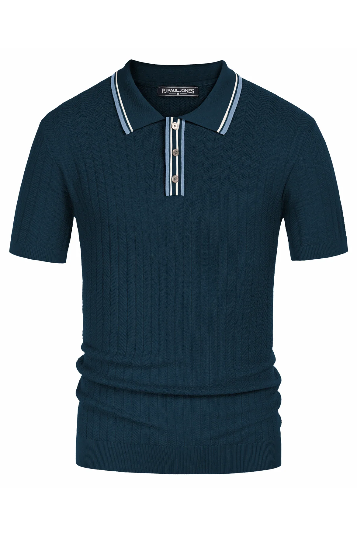 Mens Knitted Polo Shirts Short Sleeve Textured Pullover Golf Polo Pullover T Shirts - Image 18
