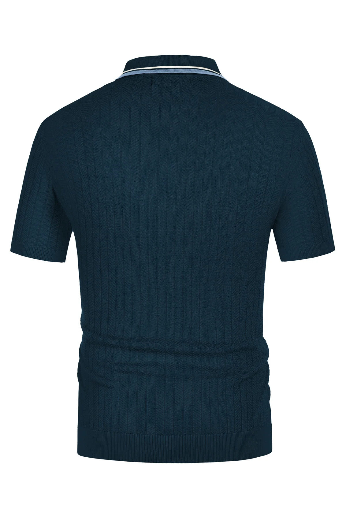 Mens Knitted Polo Shirts Short Sleeve Textured Pullover Golf Polo Pullover T Shirts - Image 19