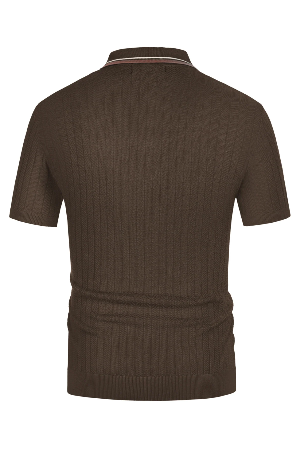 Mens Knitted Polo Shirts Short Sleeve Textured Pullover Golf Polo Pullover T Shirts - Image 24