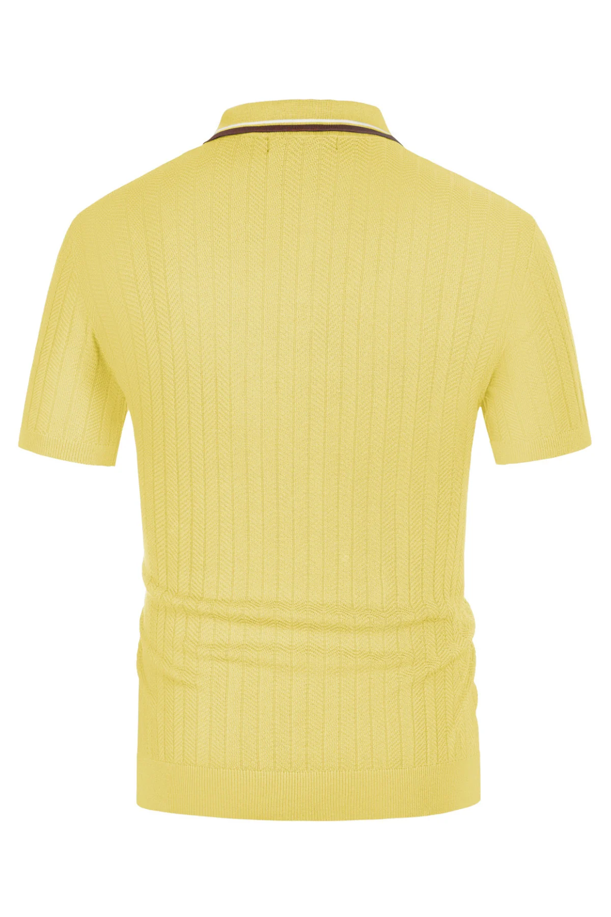 Mens Knitted Polo Shirts Short Sleeve Textured Pullover Golf Polo Pullover T Shirts - Image 34
