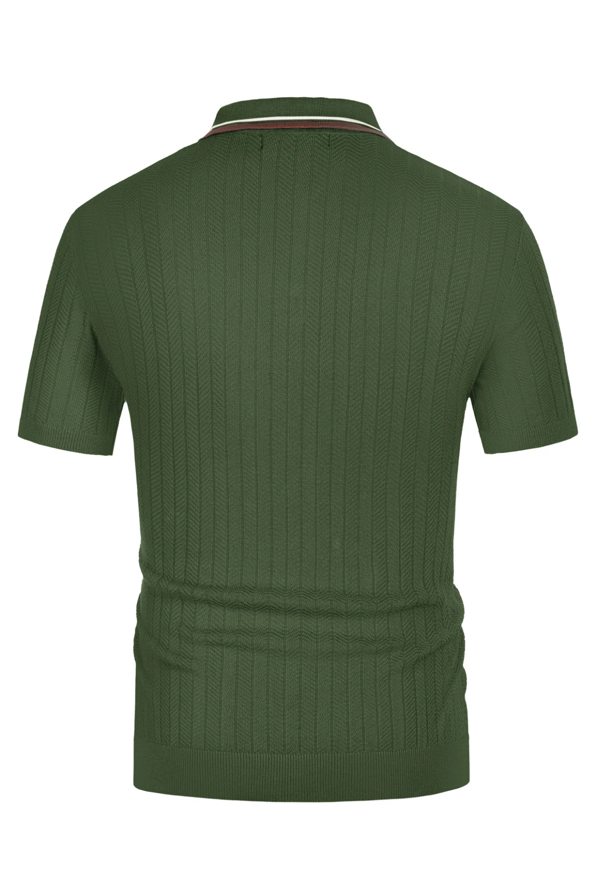 Mens Knitted Polo Shirts Short Sleeve Textured Pullover Golf Polo Pullover T Shirts - Image 39