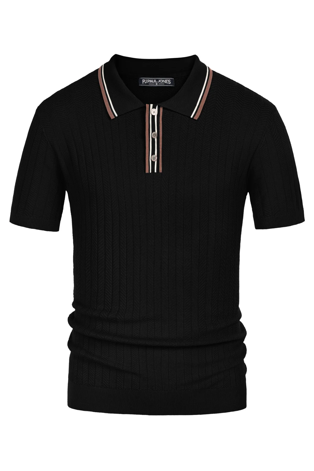 Mens Knitted Polo Shirts Short Sleeve Textured Pullover Golf Polo Pullover T Shirts - Image 8