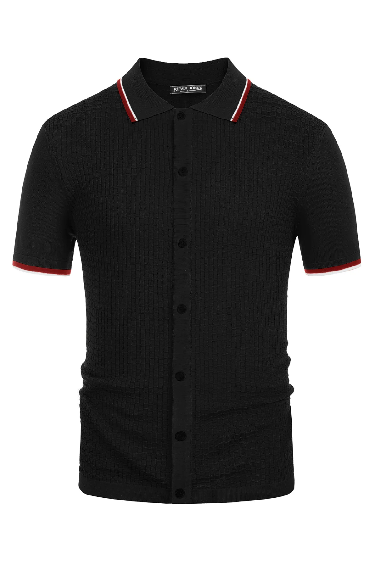Mens Knitted Polo Cardigans Shirts Quarter Zip Polo T Shirt - Image 13