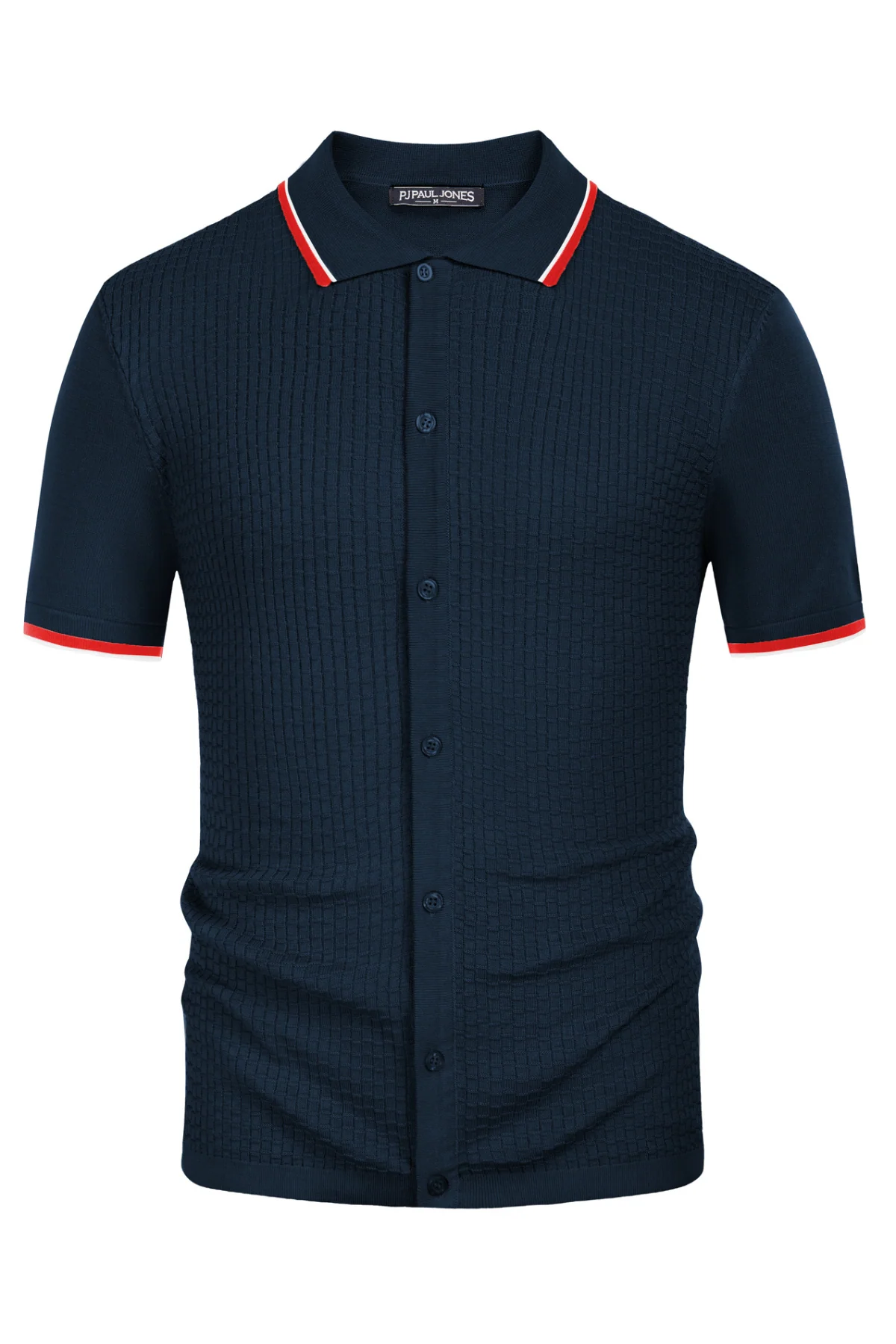 Mens Knitted Polo Cardigans Shirts Quarter Zip Polo T Shirt - Image 23