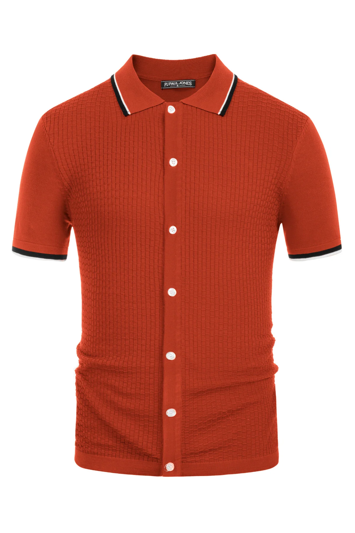 Mens Knitted Polo Cardigans Shirts Quarter Zip Polo T Shirt - Image 8