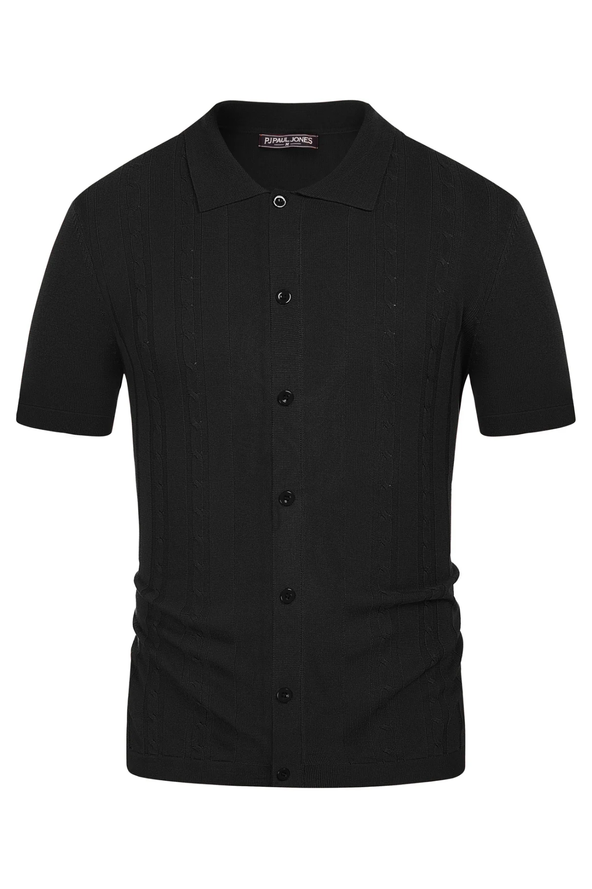 Mens Polo Shirts Vintage Striped Button Down Knitted Golf Cardigans Shirts - Image 14