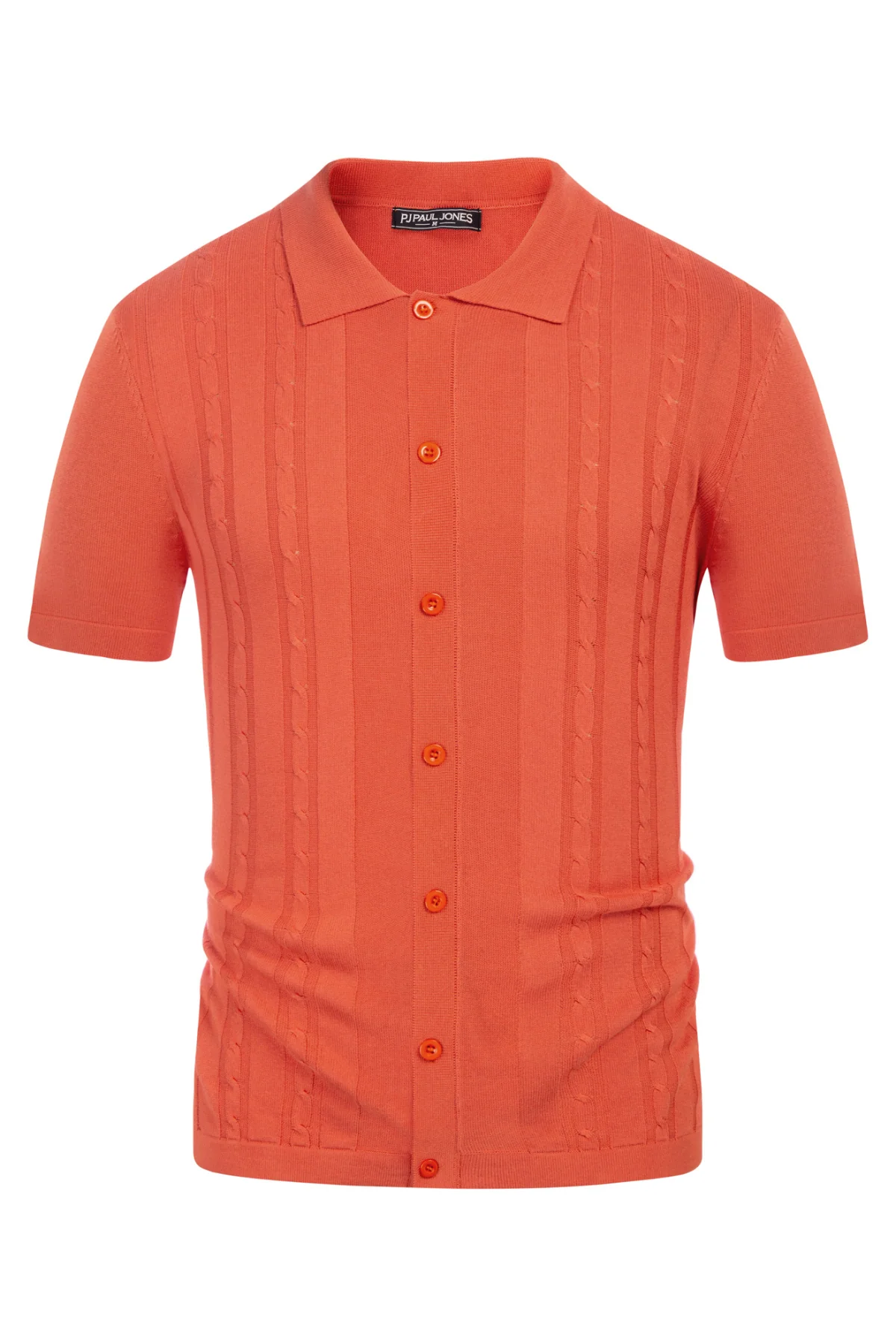 Mens Polo Shirts Vintage Striped Button Down Knitted Golf Cardigans Shirts - Image 3