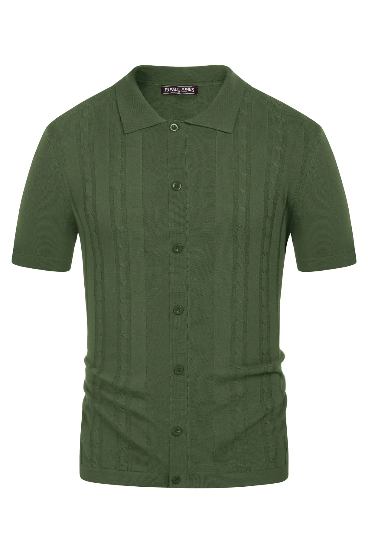 Mens Polo Shirts Vintage Striped Button Down Knitted Golf Cardigans Shirts - Image 9