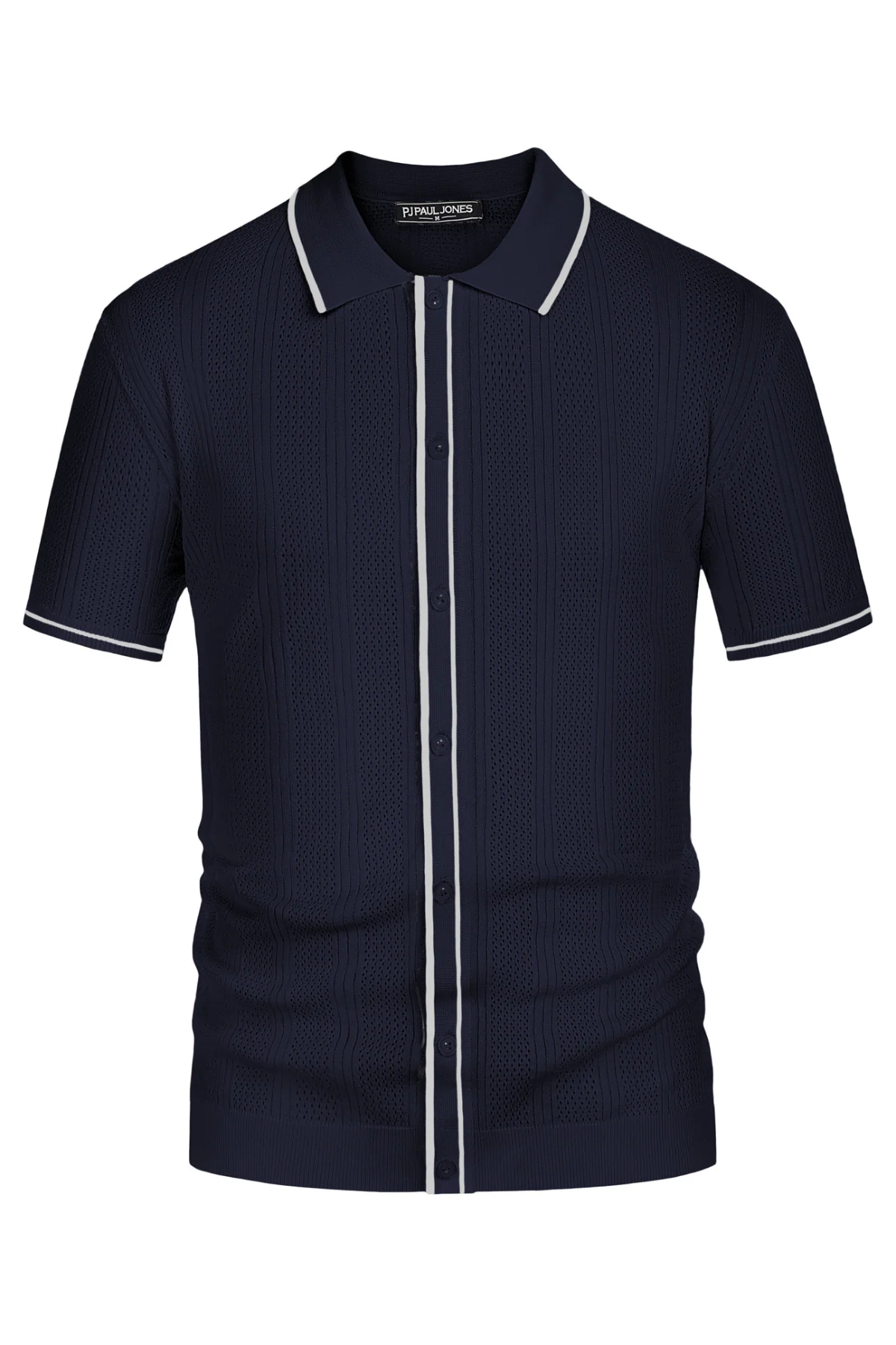 Men's Polo Shirt Vintage Short Sleeve Knit Cardigans  Shirts Casual Lightweight Hollow Out Shirt - Image 13