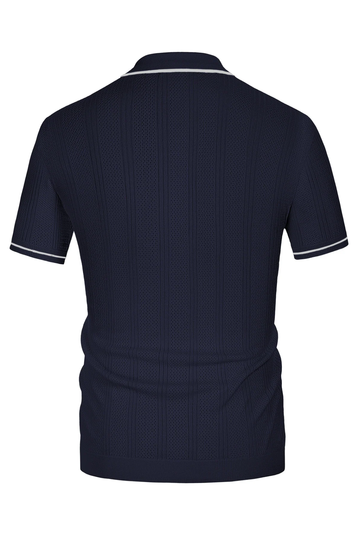 Men's Polo Shirt Vintage Short Sleeve Knit Cardigans  Shirts Casual Lightweight Hollow Out Shirt - Image 15