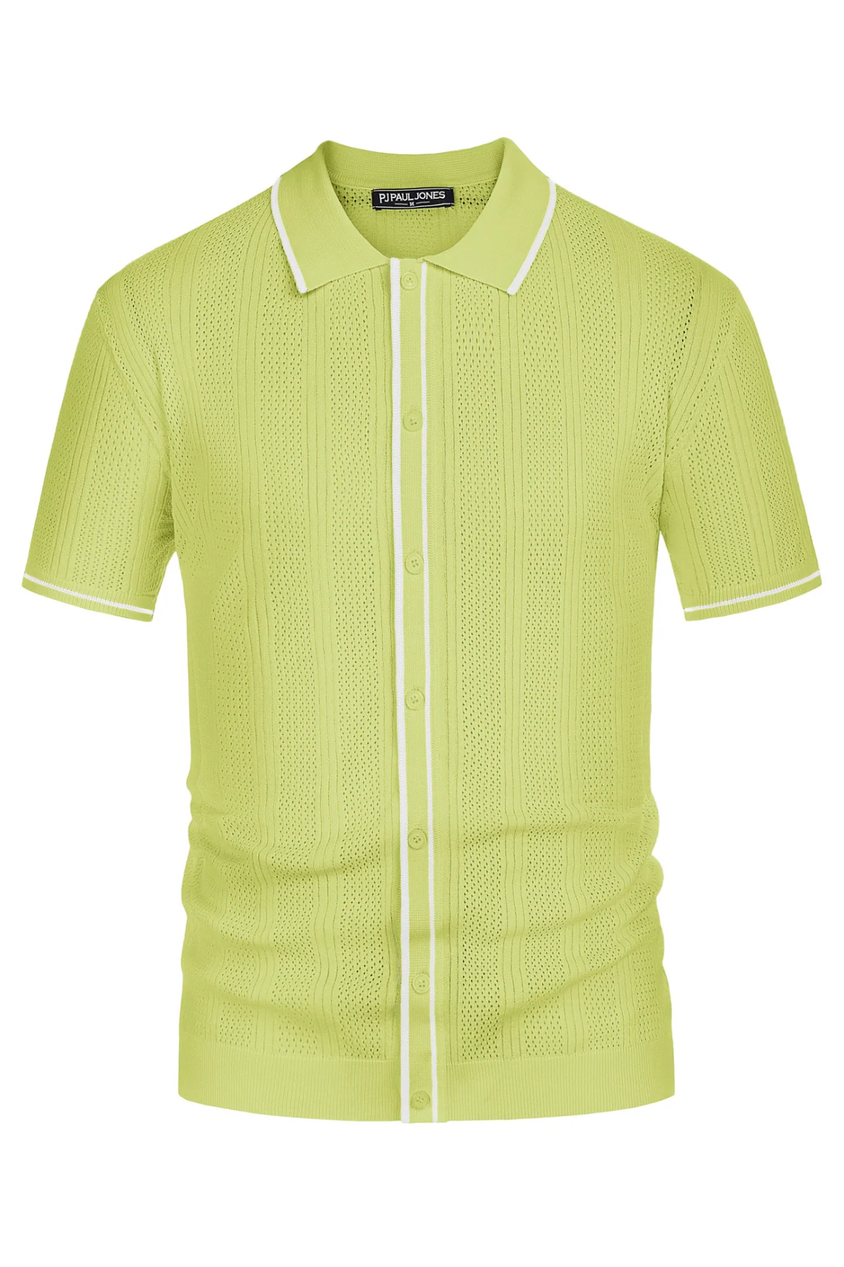 Men's Polo Shirt Vintage Short Sleeve Knit Cardigans  Shirts Casual Lightweight Hollow Out Shirt - Image 18