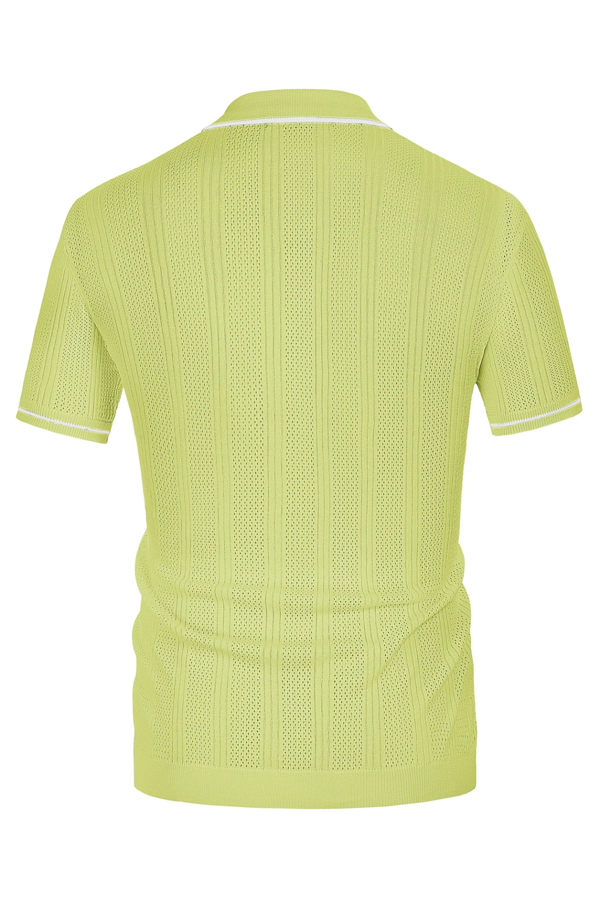 Men's Polo Shirt Vintage Short Sleeve Knit Cardigans  Shirts Casual Lightweight Hollow Out Shirt - Image 19