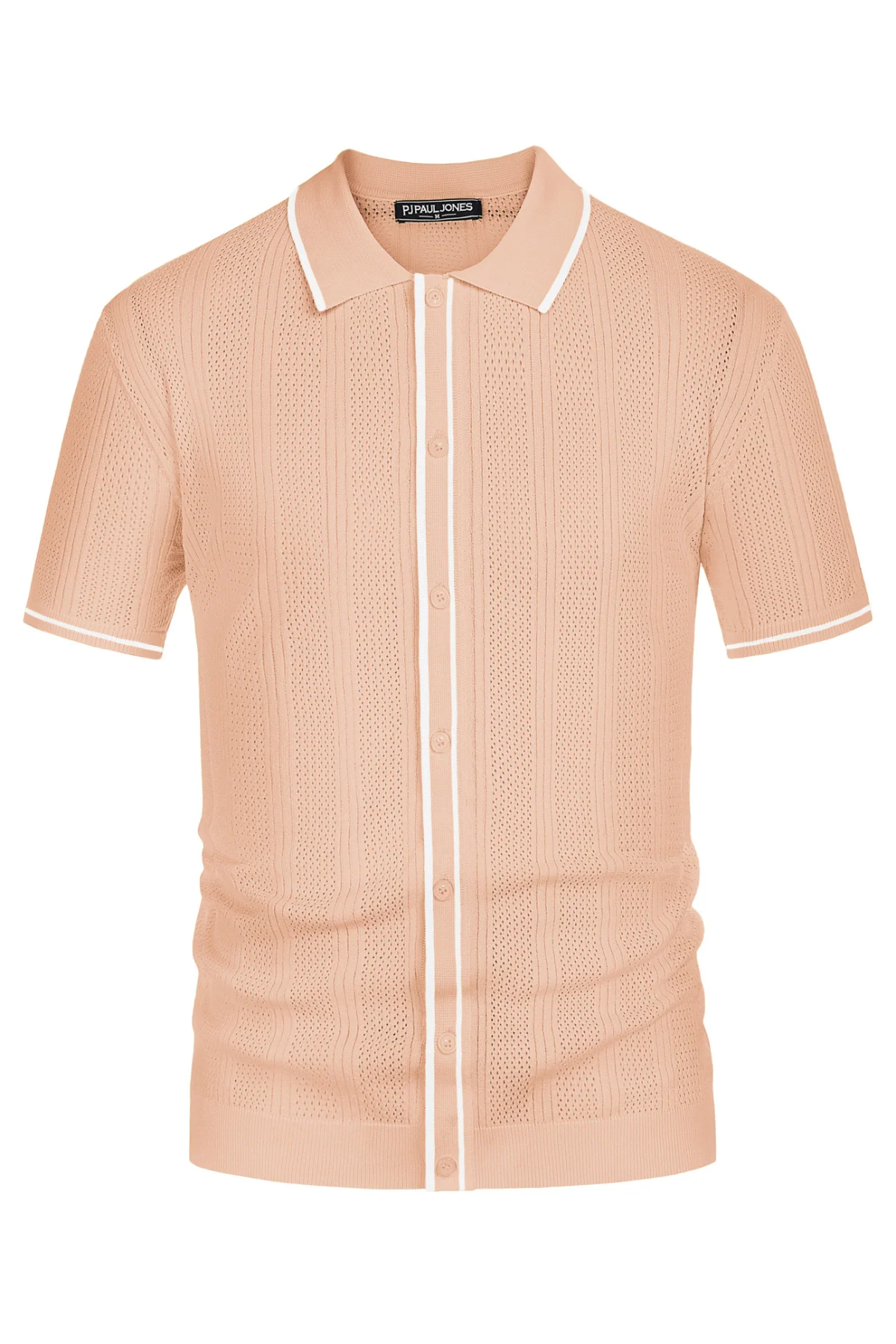 Men's Polo Shirt Vintage Short Sleeve Knit Cardigans  Shirts Casual Lightweight Hollow Out Shirt - Image 43
