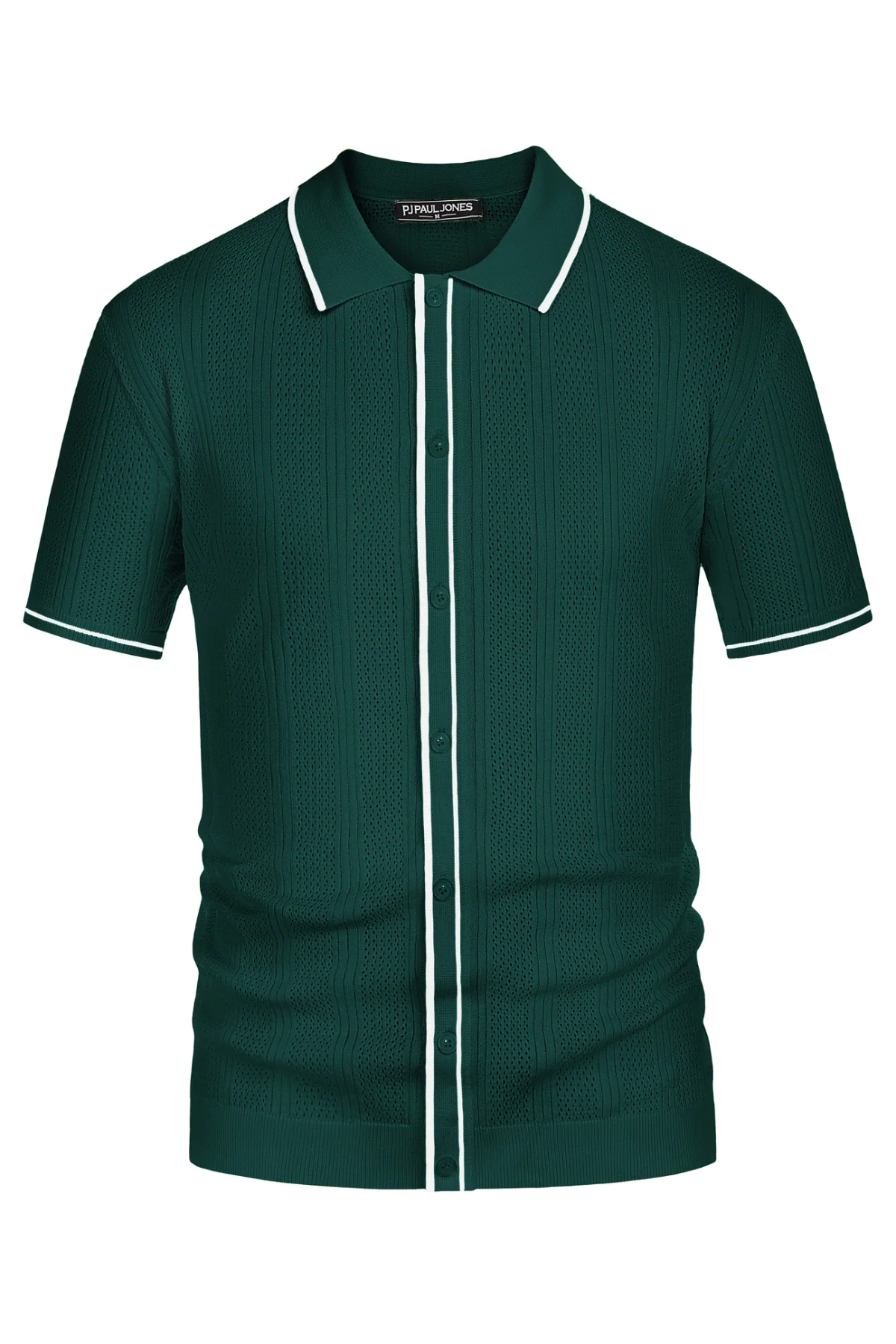 Men's Polo Shirt Vintage Short Sleeve Knit Cardigans  Shirts Casual Lightweight Hollow Out Shirt - Image 47