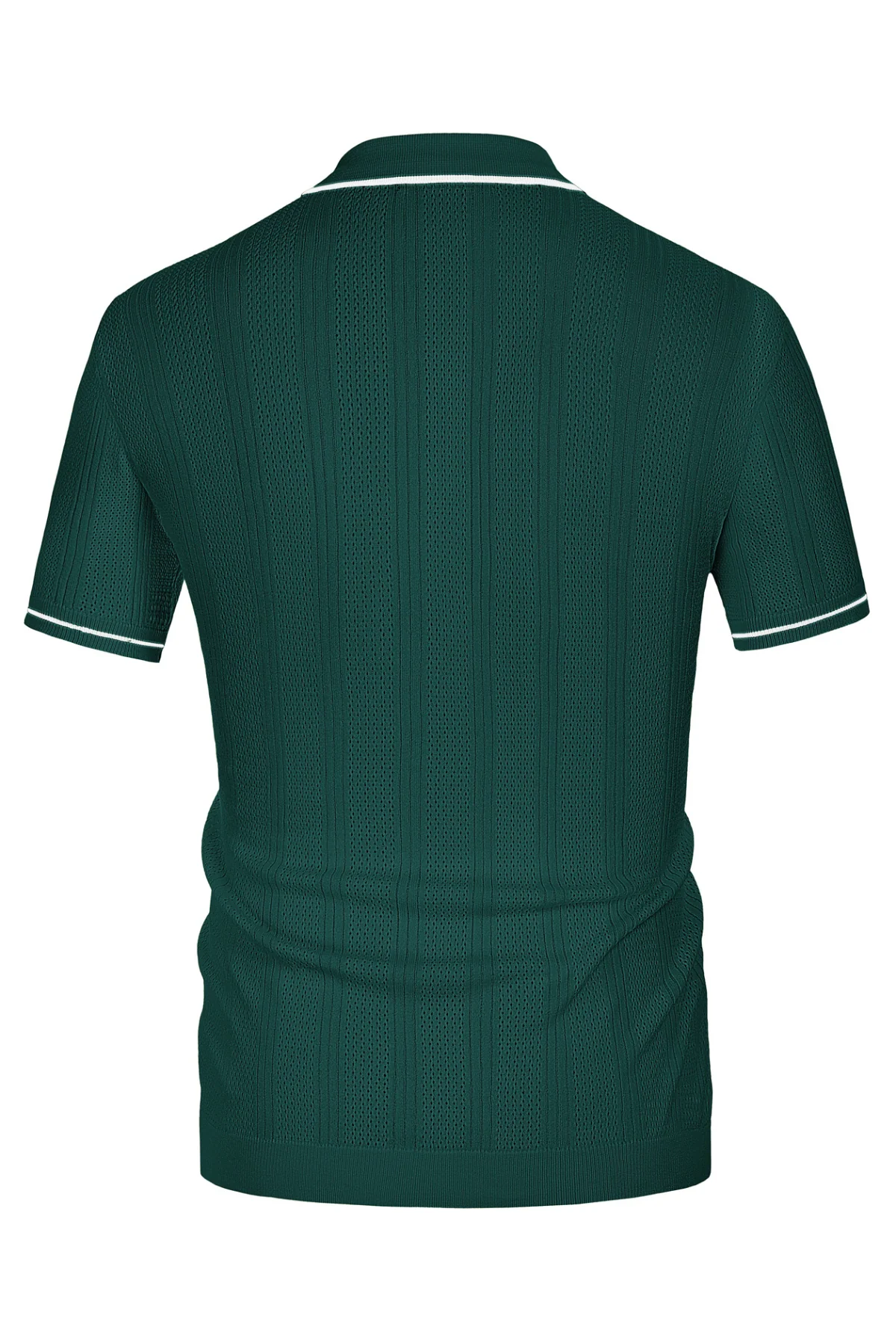 Men's Polo Shirt Vintage Short Sleeve Knit Cardigans  Shirts Casual Lightweight Hollow Out Shirt - Image 48