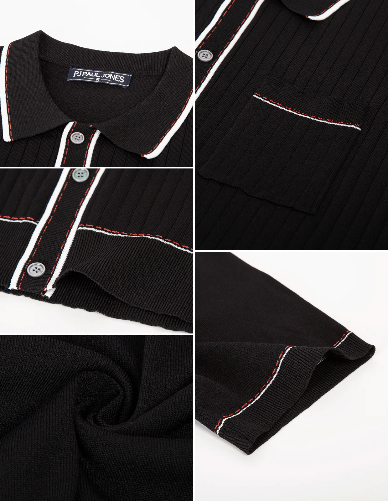 Men's Short Sleeve Knit Polo Cardigans Shirts Vintage Golf Polo Shirt - Image 15