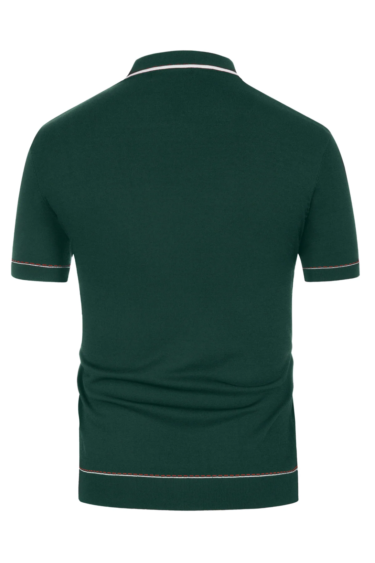 Men's Short Sleeve Knit Polo Cardigans Shirts Vintage Golf Polo Shirt - Image 22