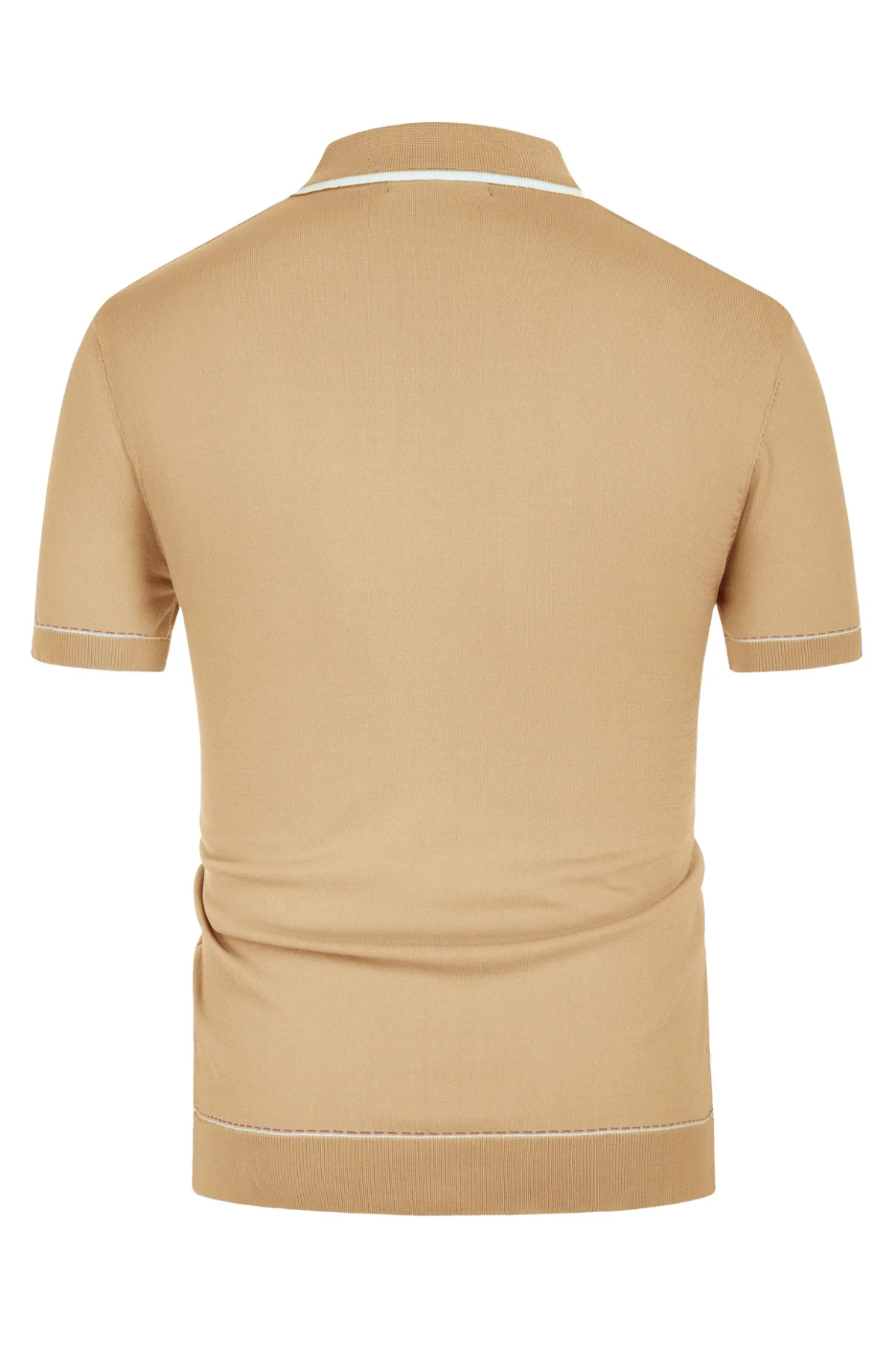 Men's Short Sleeve Knit Polo Cardigans Shirts Vintage Golf Polo Shirt - Image 32