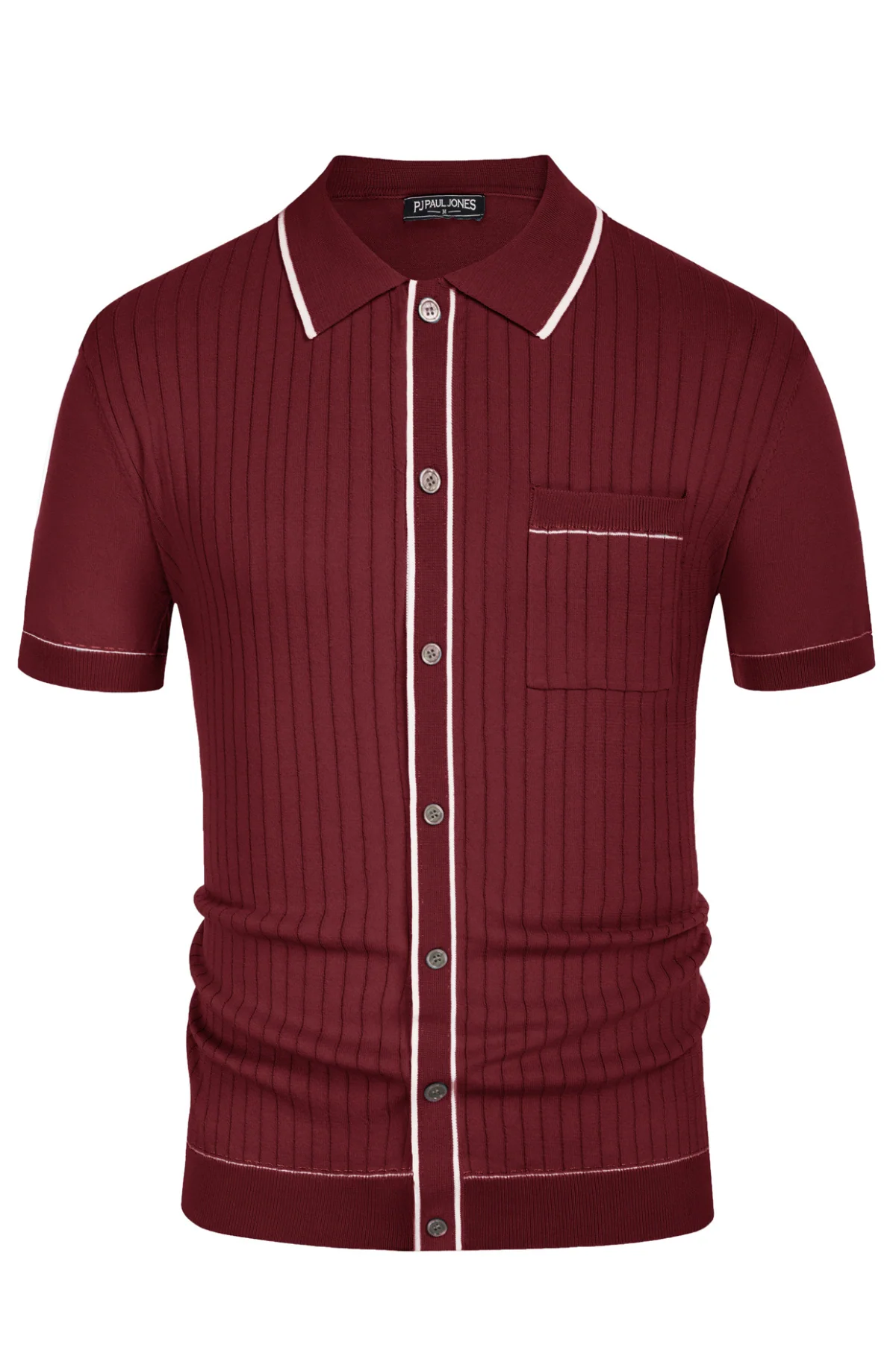 Men's Short Sleeve Knit Polo Cardigans Shirts Vintage Golf Polo Shirt - Image 44