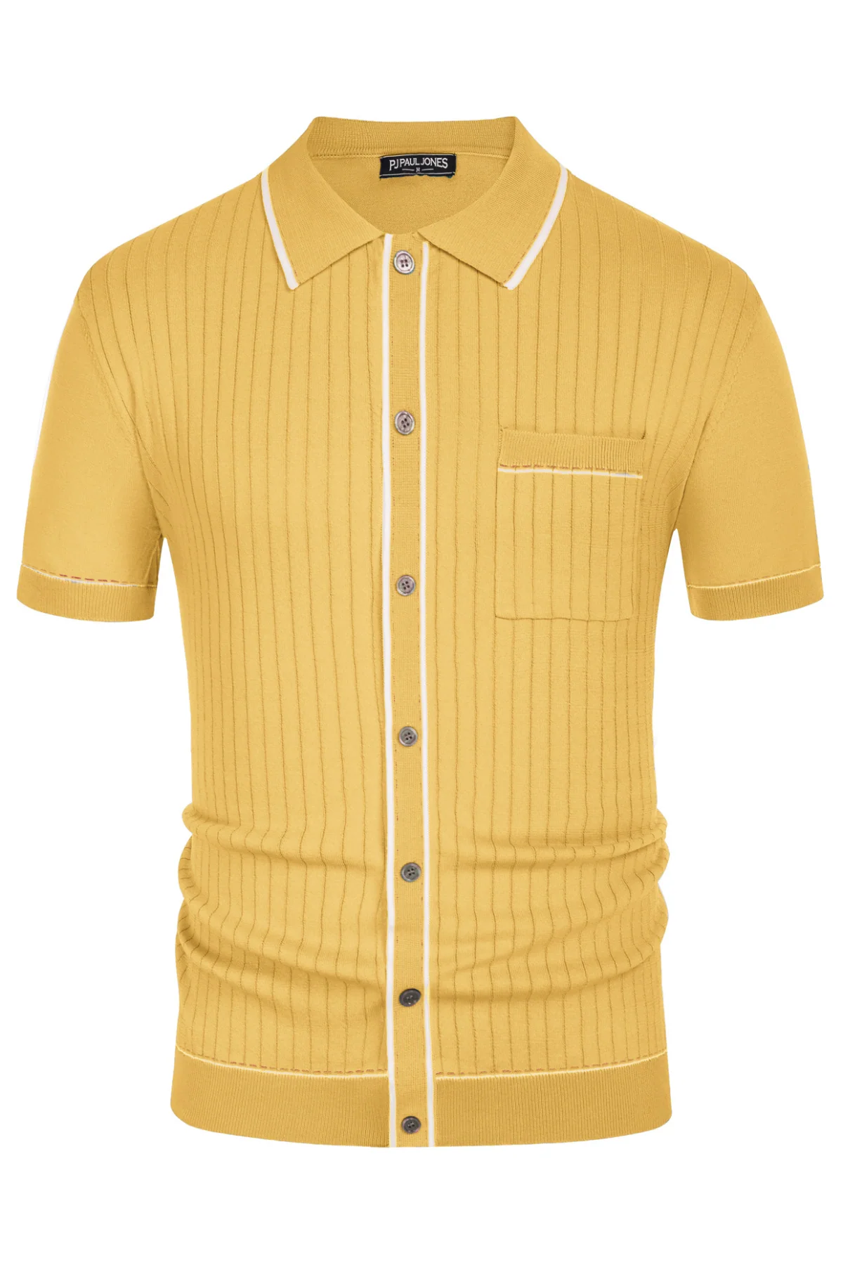 Men's Short Sleeve Knit Polo Cardigans Shirts Vintage Golf Polo Shirt - Image 49