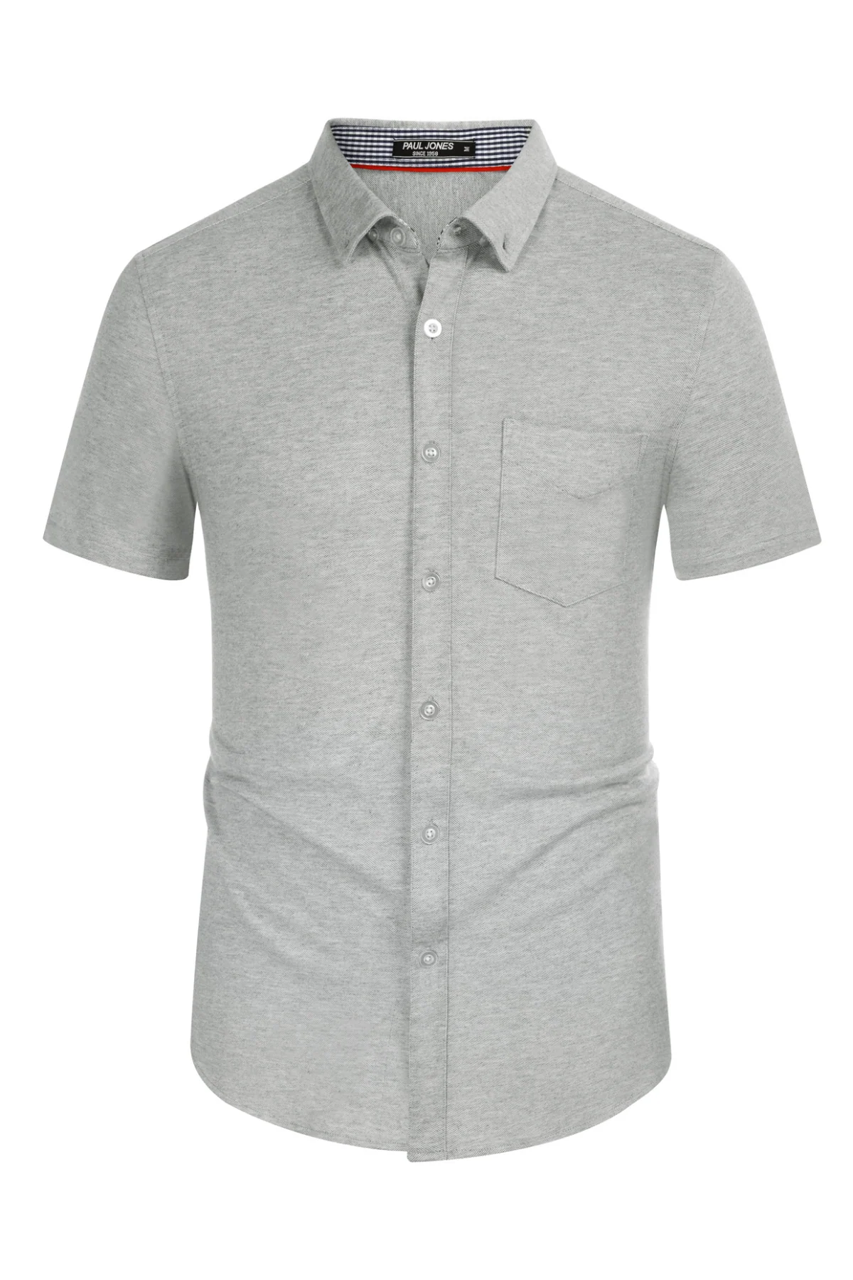 Men's Short Sleeve Oxford Shirt Slim Fit Button Down Cardigans Shirts with Chest Pocket - Image 11