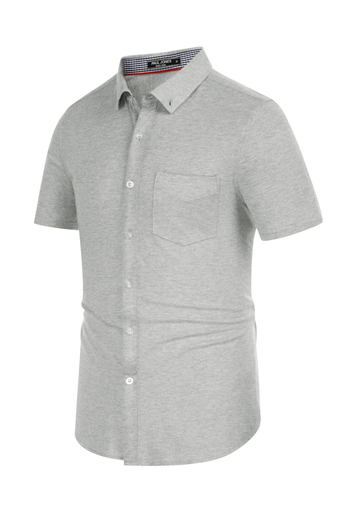 Men's Short Sleeve Oxford Shirt Slim Fit Button Down Cardigans Shirts with Chest Pocket - Image 12