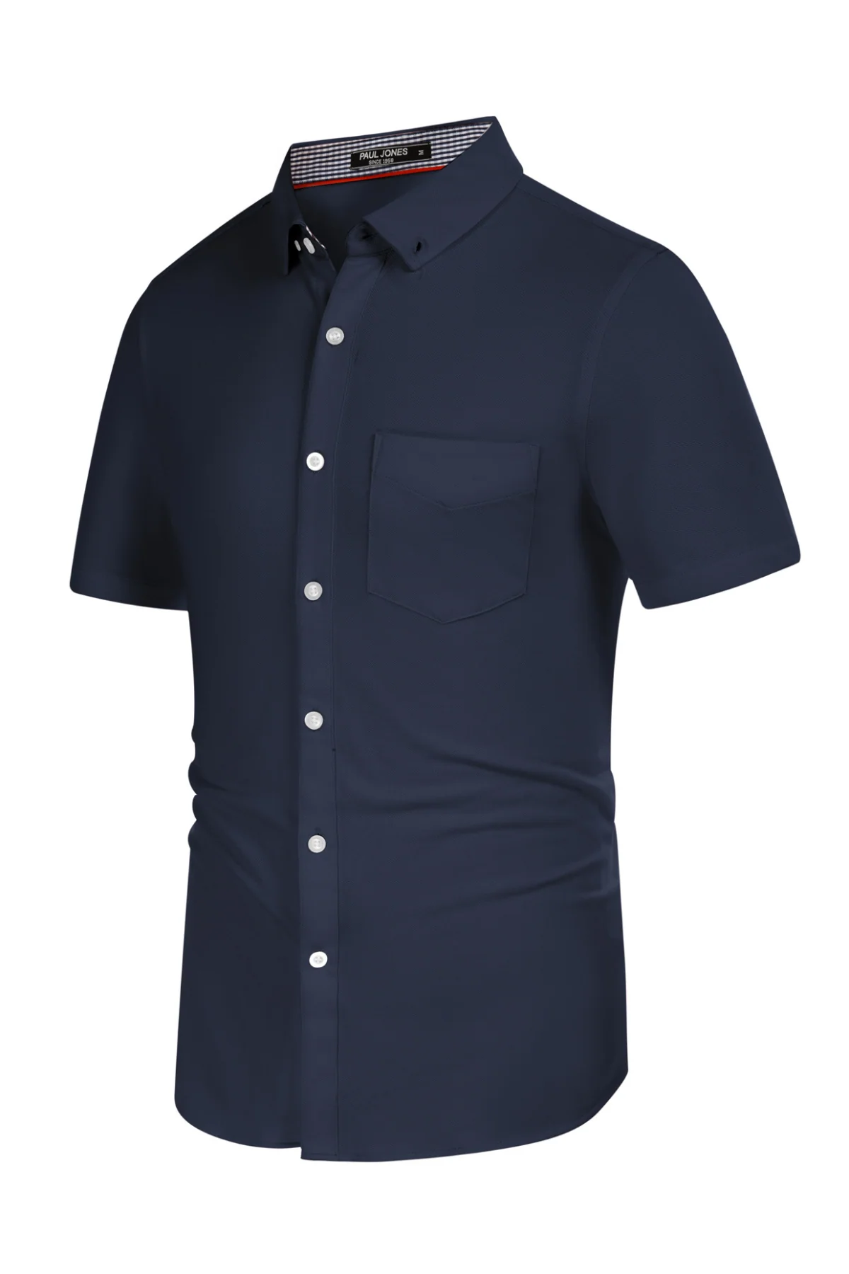 Men's Short Sleeve Oxford Shirt Slim Fit Button Down Cardigans Shirts with Chest Pocket - Image 16