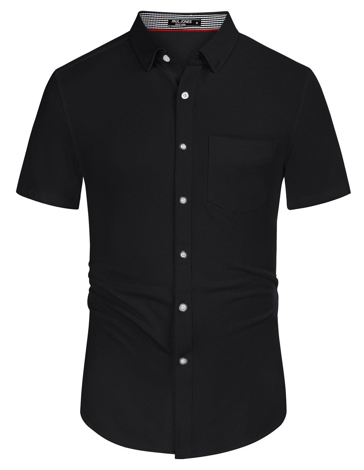 Men's Short Sleeve Oxford Shirt Slim Fit Button Down Cardigans Shirts with Chest Pocket - Image 19