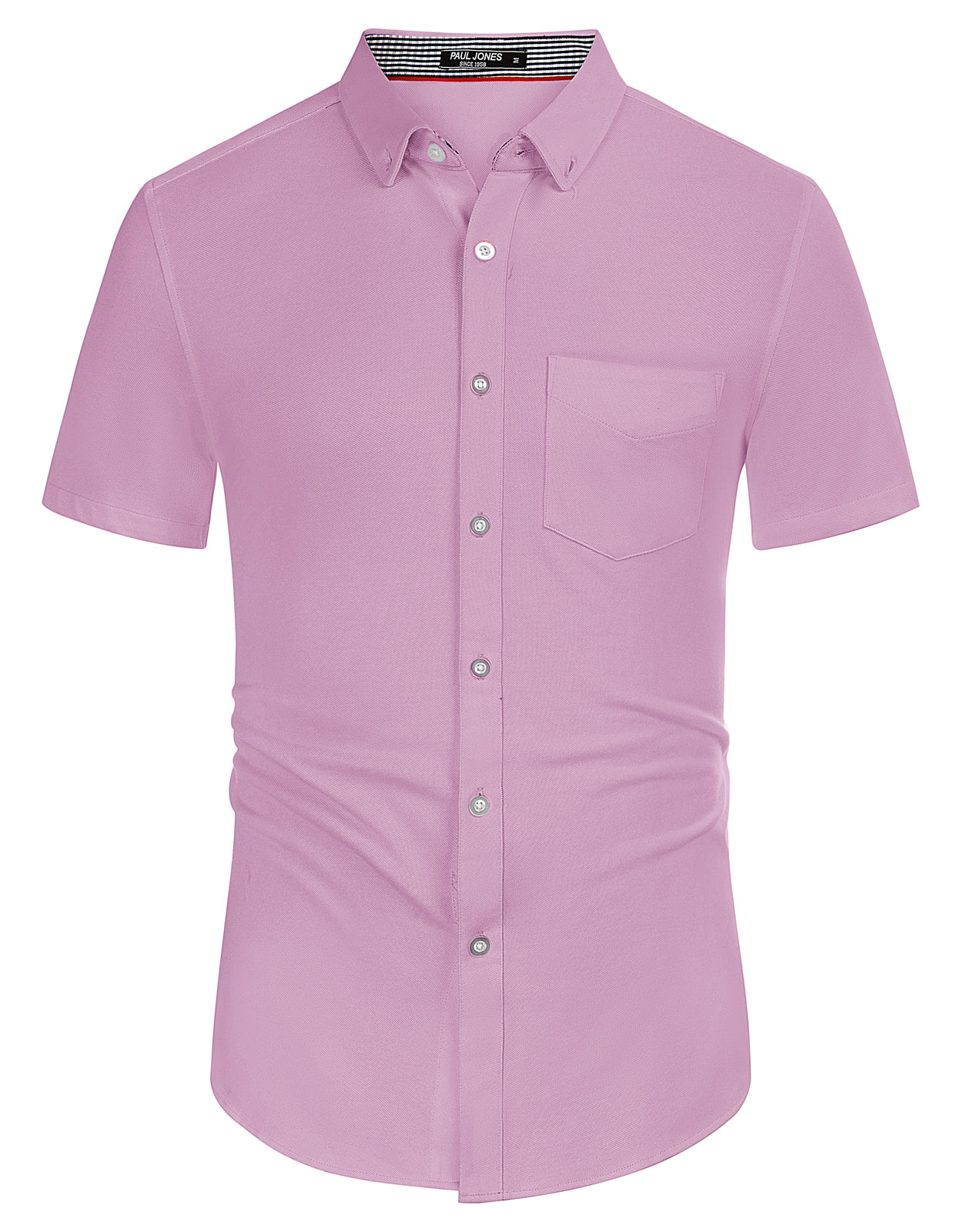 Men's Short Sleeve Oxford Shirt Slim Fit Button Down Cardigans Shirts with Chest Pocket - Image 24