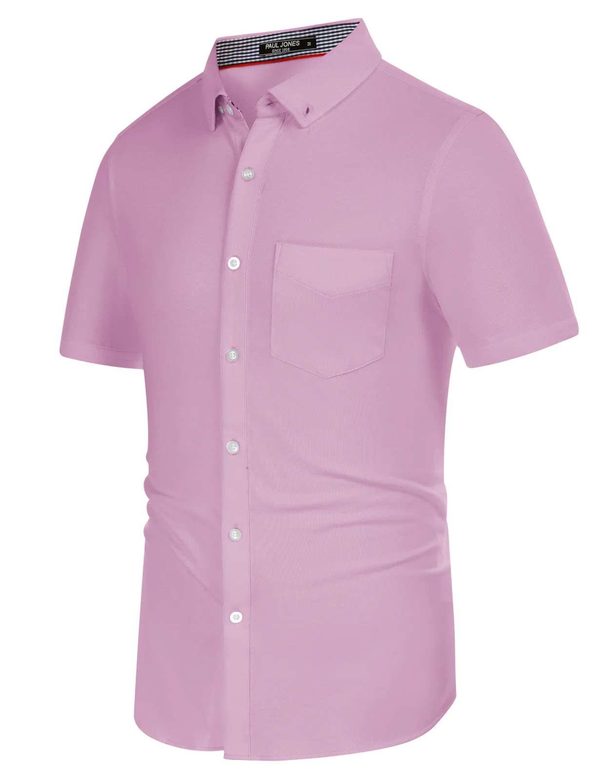 Men's Short Sleeve Oxford Shirt Slim Fit Button Down Cardigans Shirts with Chest Pocket - Image 25