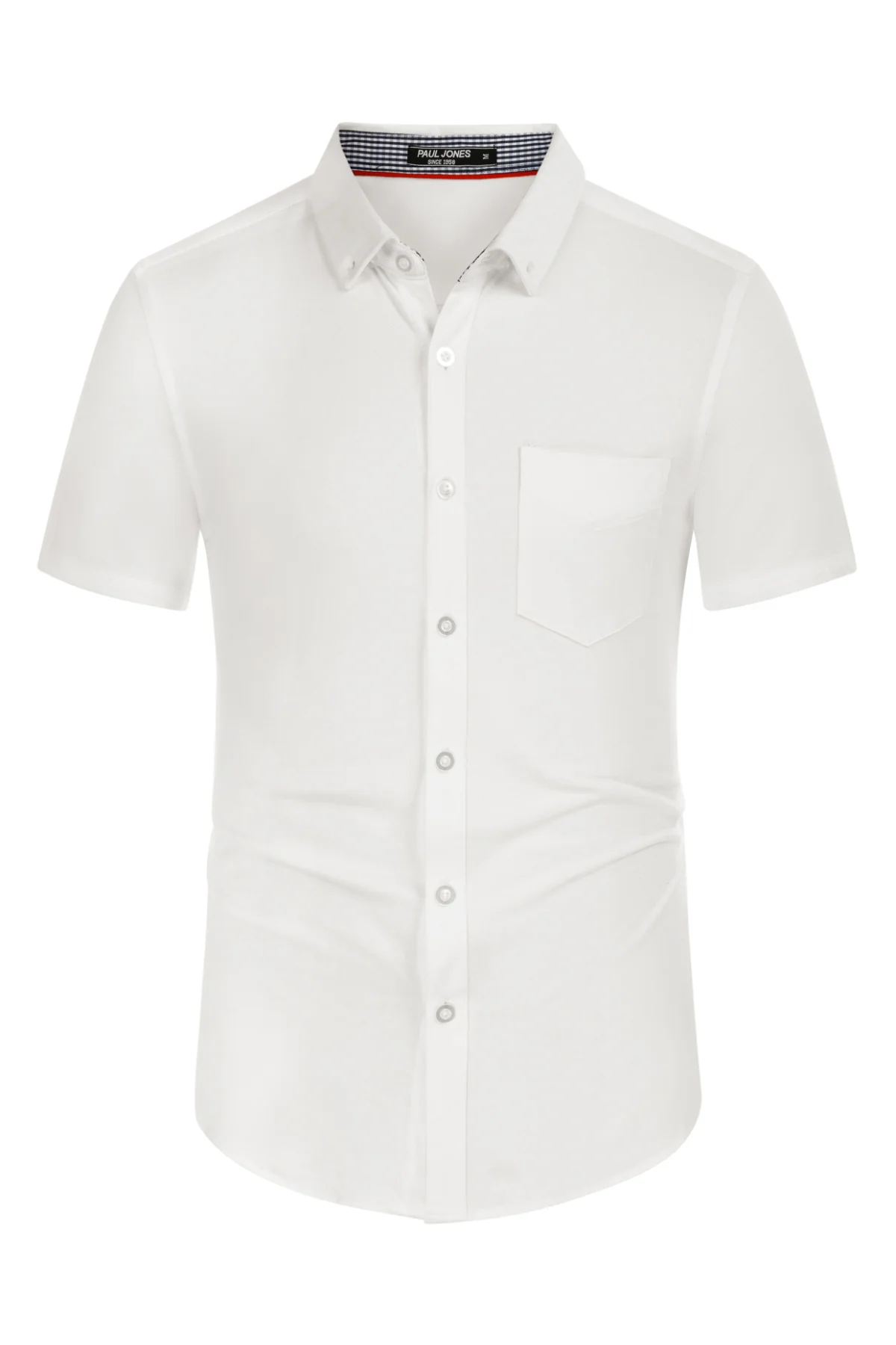 Men's Short Sleeve Oxford Shirt Slim Fit Button Down Cardigans Shirts with Chest Pocket - Image 3