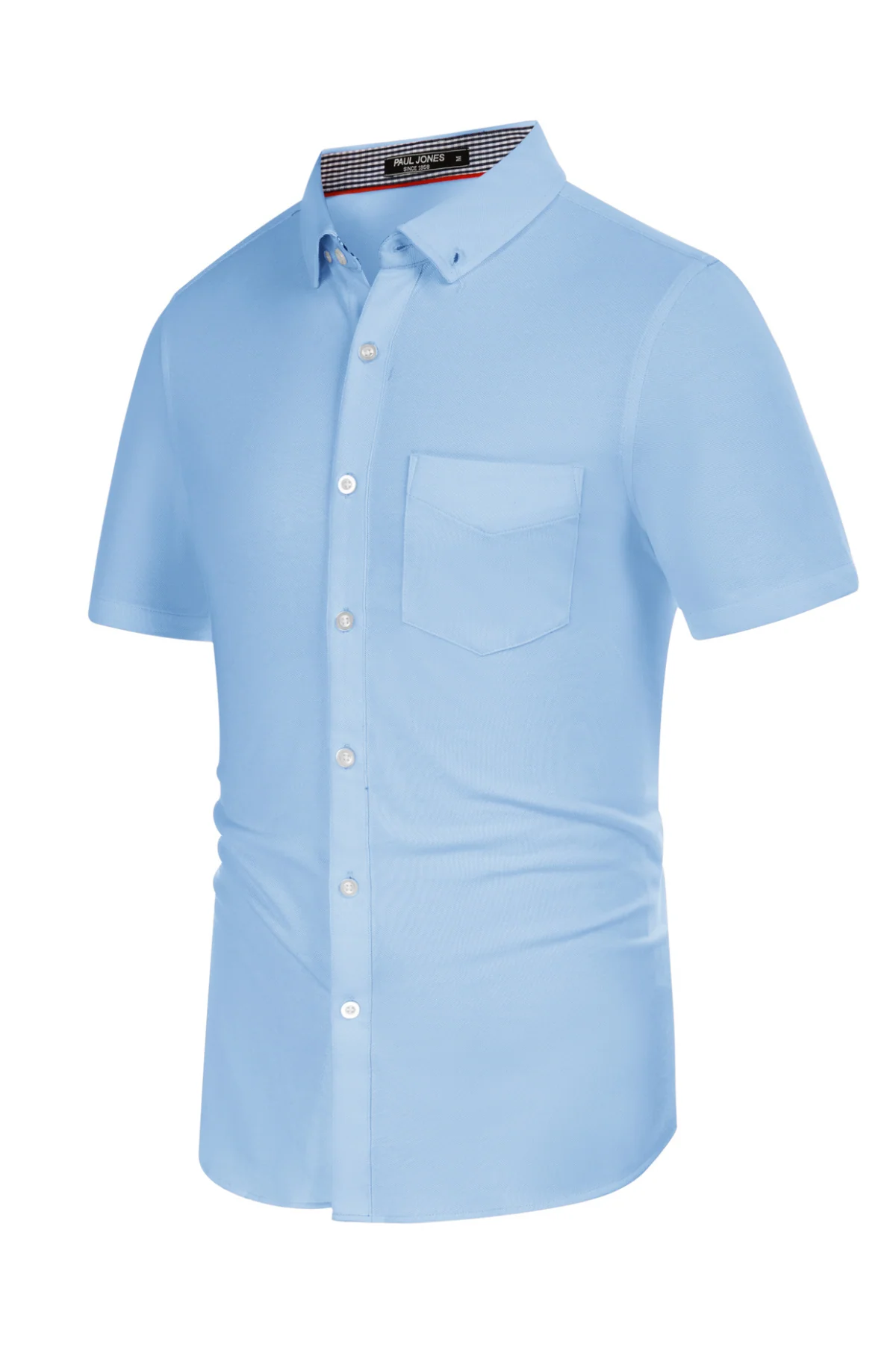 Men's Short Sleeve Oxford Shirt Slim Fit Button Down Cardigans Shirts with Chest Pocket - Image 30