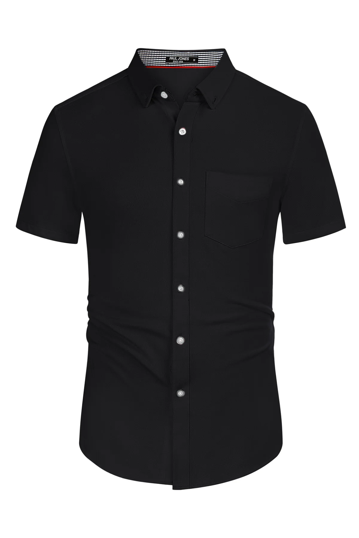 Men's Short Sleeve Oxford Shirt Slim Fit Button Down Cardigans Shirts with Chest Pocket - Image 41