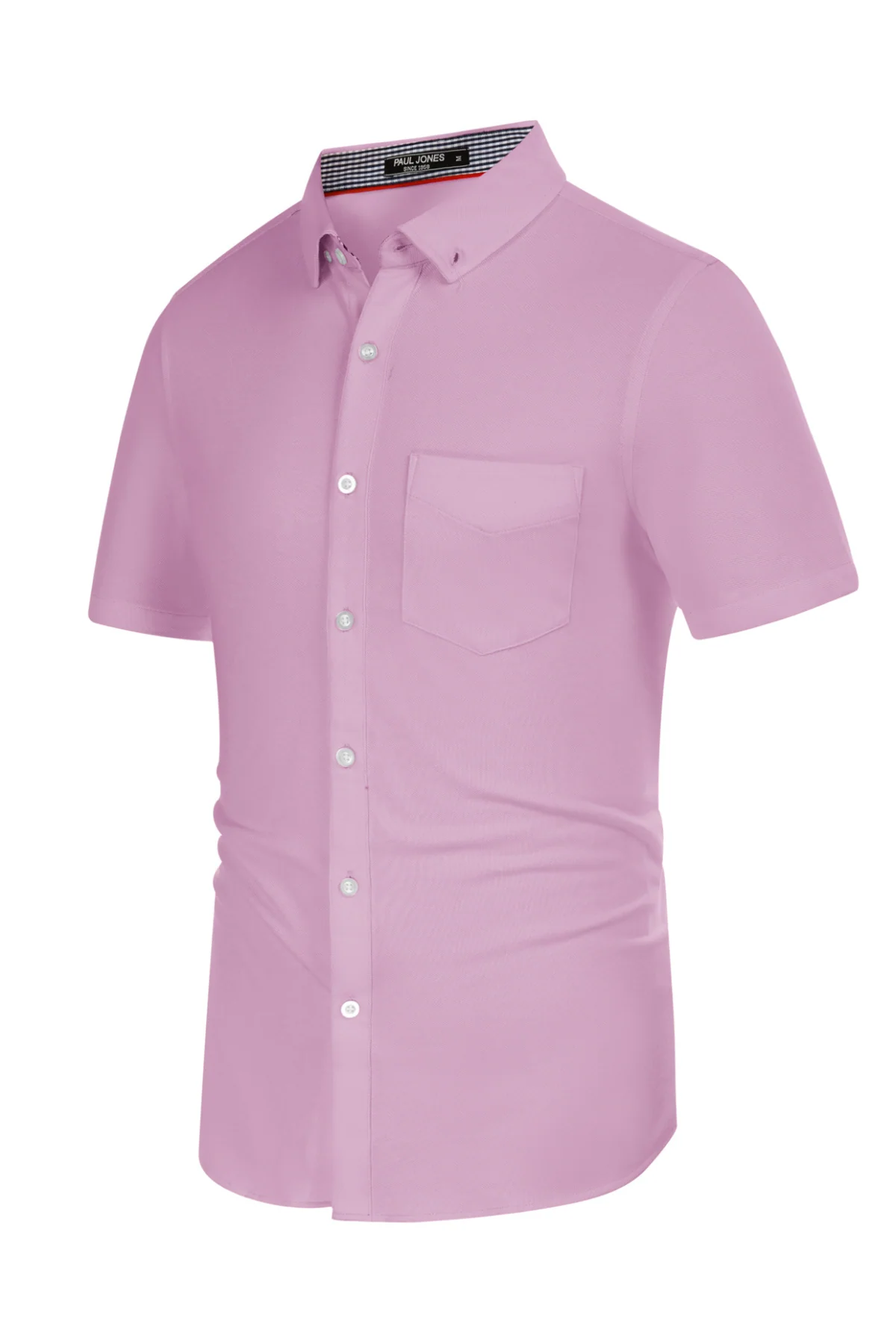 Men's Short Sleeve Oxford Shirt Slim Fit Button Down Cardigans Shirts with Chest Pocket - Image 48