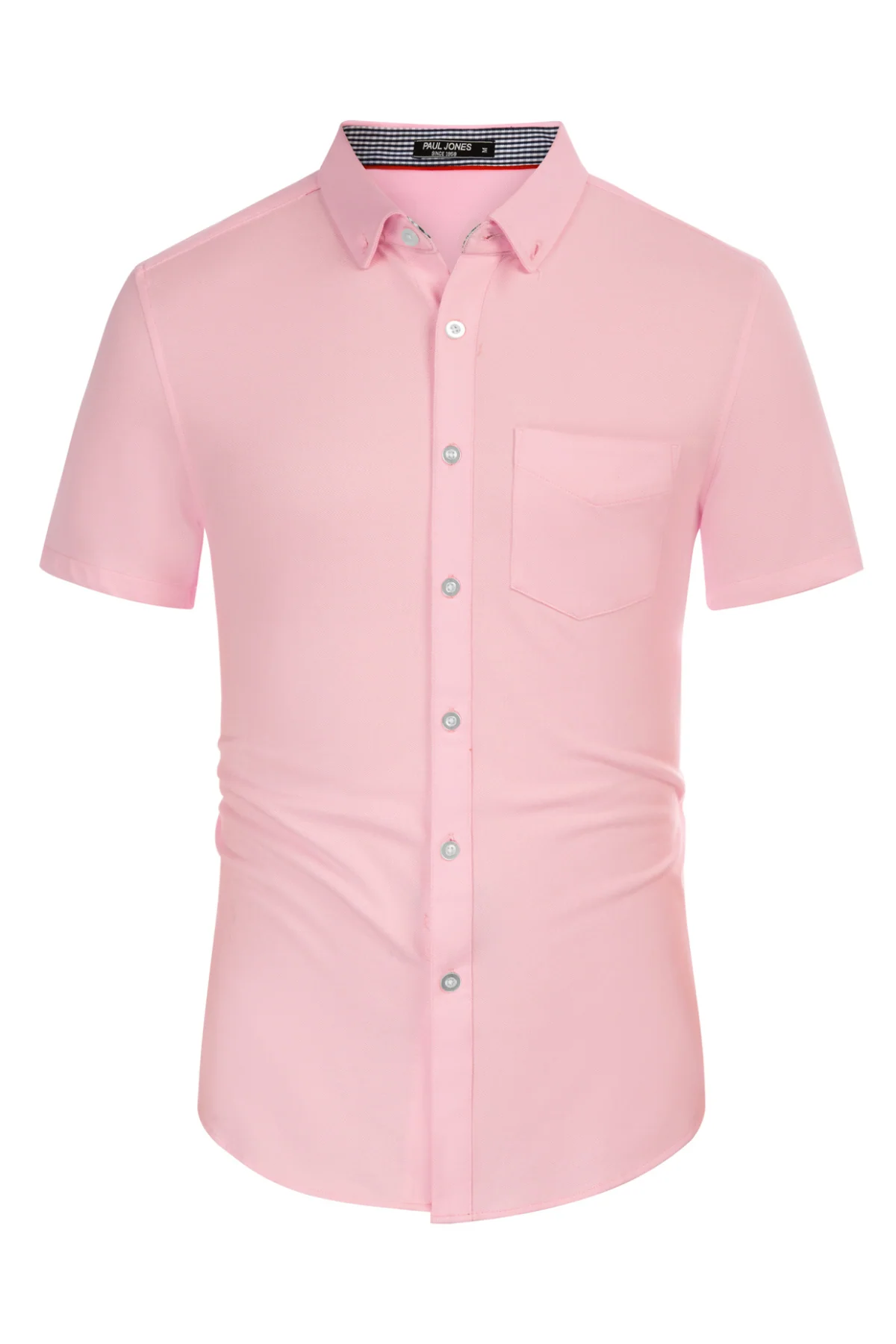 Men's Short Sleeve Oxford Shirt Slim Fit Button Down Cardigans Shirts with Chest Pocket - Image 7