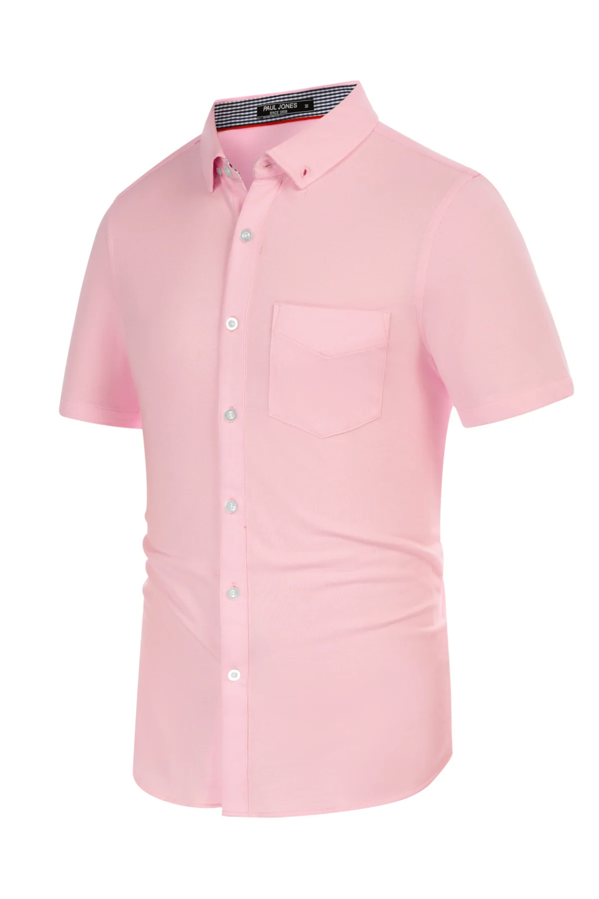 Men's Short Sleeve Oxford Shirt Slim Fit Button Down Cardigans Shirts with Chest Pocket - Image 8