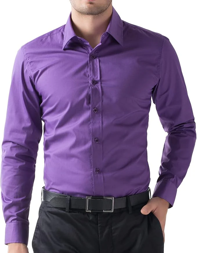 Paul Jones Men's Long Sleeves Button Down Dress Cardigans Shirts - Image 25