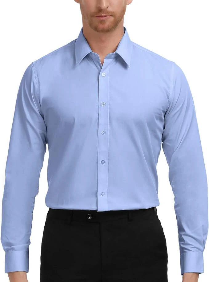 Paul Jones Men's Long Sleeves Button Down Dress Cardigans Shirts - Image 45