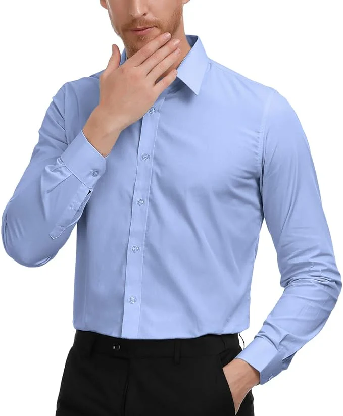Paul Jones Men's Long Sleeves Button Down Dress Cardigans Shirts - Image 46