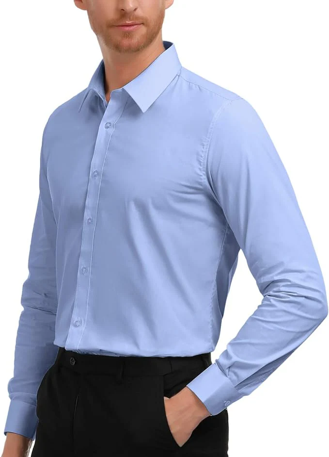Paul Jones Men's Long Sleeves Button Down Dress Cardigans Shirts - Image 47