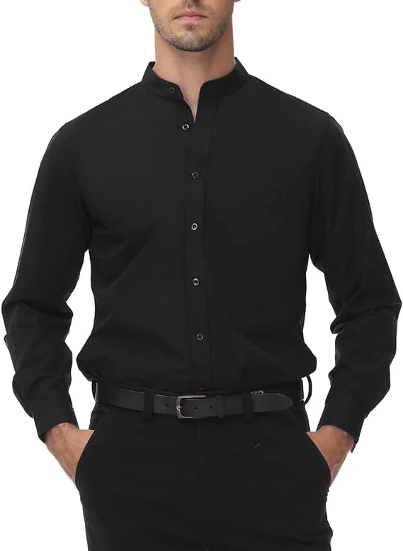 Paul Jones Men's Long Sleeves Button Down Dress Cardigans Shirts - Image 52