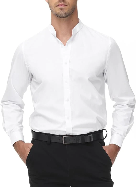 Paul Jones Men's Long Sleeves Button Down Dress Cardigans Shirts - Image 59