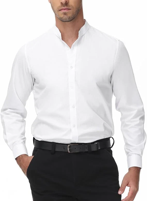 Paul Jones Men's Long Sleeves Button Down Dress Cardigans Shirts - Image 62